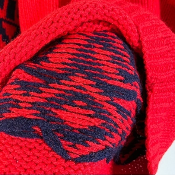 Vintage Jones New York Sport Red Hand Knitted 100% Wool Crew Neck Sweater Small - Picture 8 of 8